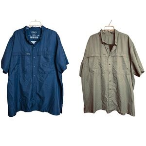 Bundle Lot 2 Gameguard 3XL Fishing Outdoor Performance Solid Shirts Green Black